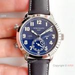 (GR ) Replica Patek Philippe Calatrava Pilot Travel Time SS Blue Dial Watch 42mm